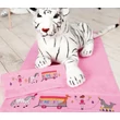 Hímezhető Törölköző 50x100 pink színű
