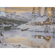 Gobelin előfestett alap DMC HÍMZŐFONALLAL 40x30 - Téli táj 4107