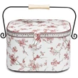 Nagy méretű ovális, virágos varródoboz - Nosztalgia