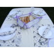Hímezhető tányéralátét-levendulás-lila szegéllyel