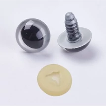Biztonsági pupillás állatszem 15 mm - ezüst szürke színű