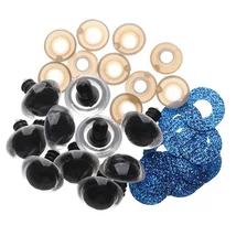 Csillámos biztonsági szem 1 pár - kék  16 mm