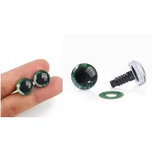 Csillámos biztonsági szem 1 pár - zöld  12 mm