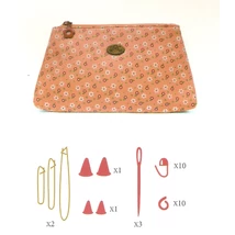 Virágmintás narancssárga neszesszer kiegészítőkkel