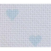 Aida-fehér-kék szivecskés-14 ct 35x45