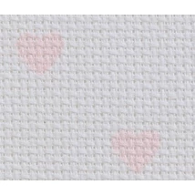 Aida-rózsaszín szivecskés -14 ct 35x45
