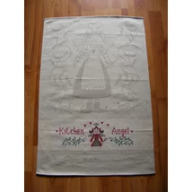 Hímzett konyharuha téli angyalka mintás