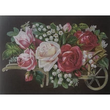 Gobelin 30x22 cm - Virág szekér 2027