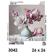 Gobelin előfestett alap 26x26 - Orchidea babarózsával