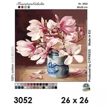 Gobelin előfestett alap FONALLAL 26x26 - Virág kompozíció