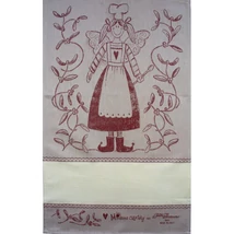 Hímezhető konyharuha-Téli angyalka mintás-piros-45x70