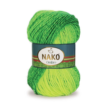 Nako Ombre színátmenetes fonal - 20805 neon zöld