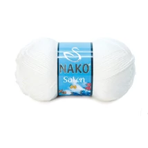 Nako Saten akril fonal - fehér 
