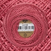 Perlé hímző gyöngyfonal 108 - paradicsom piros