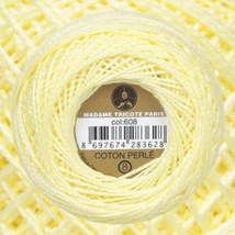 Perlé hímző gyöngyfonal 608 - citrom sárga