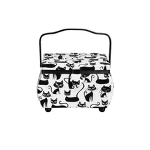 Közepes méretű varródoboz - Cicás