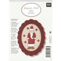 Keresztszemes készlet-Mikulás ovális filc kerettel