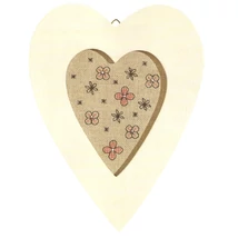 Keresztszemes készlet-Szív alakú fa keretben