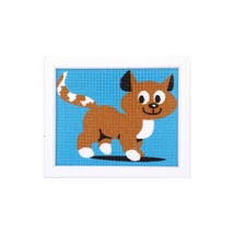 Gobelin készlet gyerekeknek - Barna cica