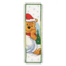 Keresztszemes könyvjelző készlet- Micimackó karácsonya