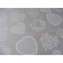 Hímezhető kongrébetétes terítő 90x90 - szíves,bézs színű