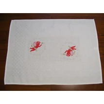 Hímzett karácsonyi terítő krém színű