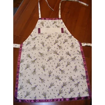 Hímezhető kötény levendulás-padlizsánlila szegéllyel