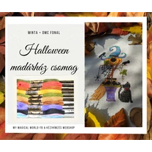 Halloween madárház minta DMC hímzőfonalakkal