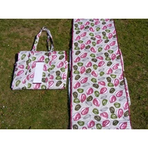 Hímezhető napozó táska-leveles bordó szegéllyel