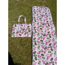 Napozó táska-leveles fehér szegéllyel