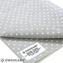 Belfast fehér pöttyös szürke len vászon 32 ct 70 cm széles
