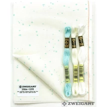 Zweigart Murano Splash kék foltos hímzővászon 32ct 140cm széles