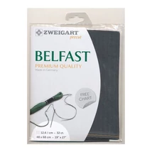 Zweigart Belfast precut 32 ct farmer kék hímzővászon 48*68 cm