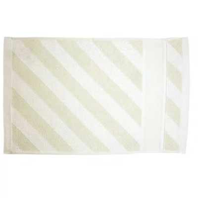 Hímezhető kéztörlő 30x50 menta színű csíkos mintával