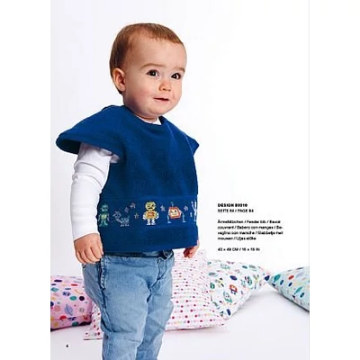 Hímezhető bebújós előke sötét kék színű