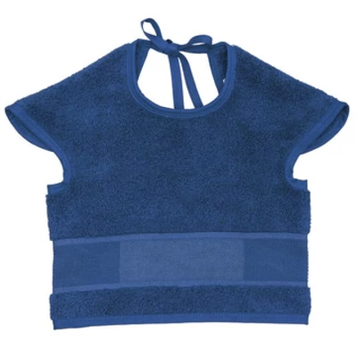 Hímezhető bebújós előke sötét kék színű