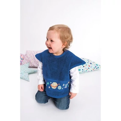 Hímezhető bebújós előke sötét kék színű