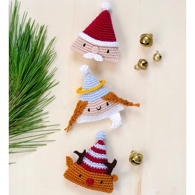 Anchor amigurumi box - Karácsonyi mikulás trió