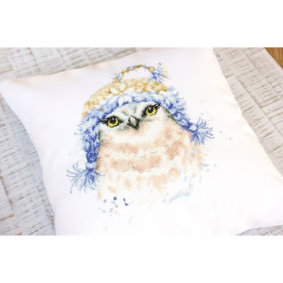 Keresztszemesen hímezhető párna készlet - Bagoly