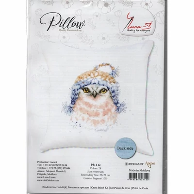 Keresztszemesen hímezhető párna készlet - Bagoly