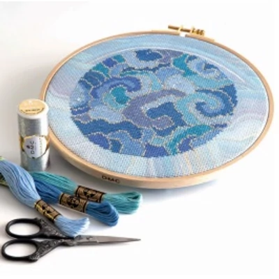 DMC precut 14 ct aida(kongré) - kék márványos hatású