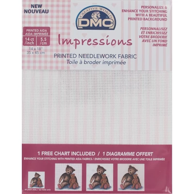 Aida rózsaszín csíkos 14 ct 35x45 cm