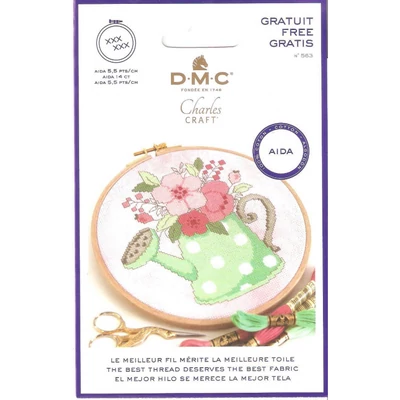 DMC precut rózsaszín 14 ct aida(kongré) ajándék keresztszemes mintával