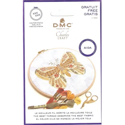 DMC precut kék színű 14 ct aida(kongré) ajándék keresztszemes mintával