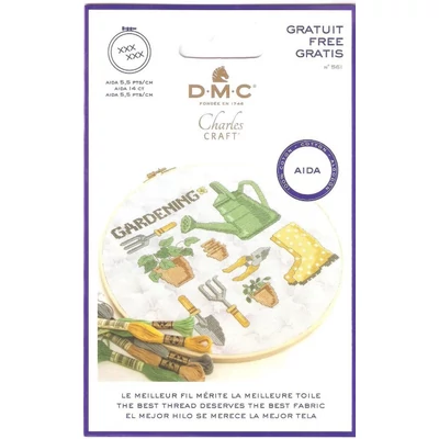 DMC precut szürke színű 14 ct aida(kongré) ajándék keresztszemes mintával