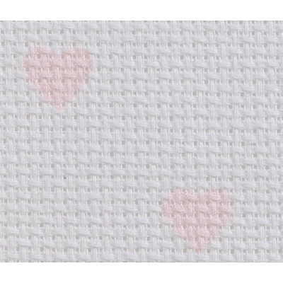 Aida-rózsaszín szivecskés -14 ct 35x45