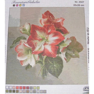 Gobelin előfestett alap DMC HÍMZŐFONALLAL 26x26 - Virág 2087