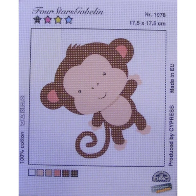 Gobelin alap gyerekeknek hímzőfonalakkal - Majom