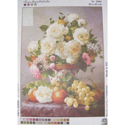 Gobelin előfestett alap DMC FONALLAL 30x40 - Virág 3064