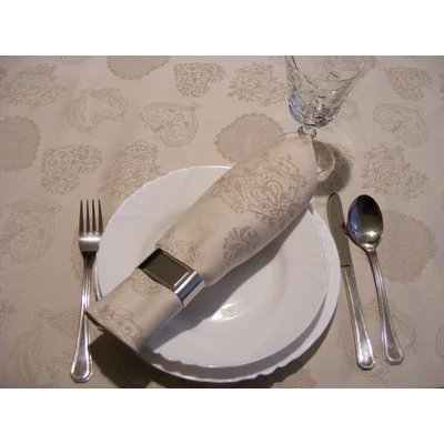 Hímezhető kongrébetétes terítő 90x90 - szíves,bézs színű